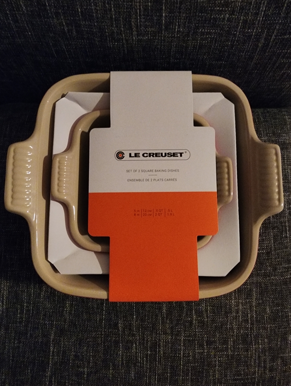Le Creuset Set of 2 Square Baking Dishes in Cerise, NEW, Great Gift Set